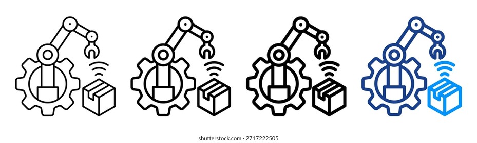 Conjunto de Colección de contorno diferente de ícono de sistema físico cibernético