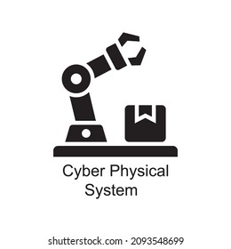 Cyber Physical System vector Solid Icon Design illustration. Digitalization and Industry Symbol on White background EPS 10 File