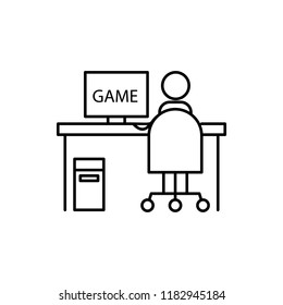 cyber player icon. Element of human hobbies icon for mobile concept and web apps. Thin line cyber player icon can be used for web and mobile on white background