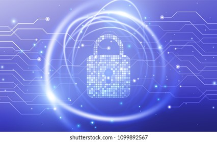 Cyber protection concept. Abstract technology background.
