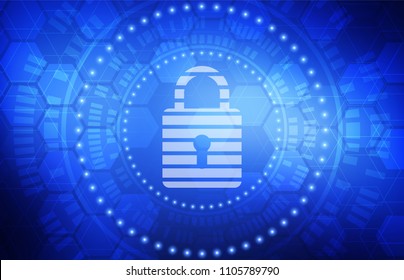 Cyber protection concept. Abstract technology background.
