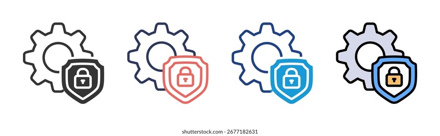 Cyber Protection Icon Set Multiple Style Collection