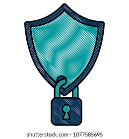 cyber protection padlock safety data digital
