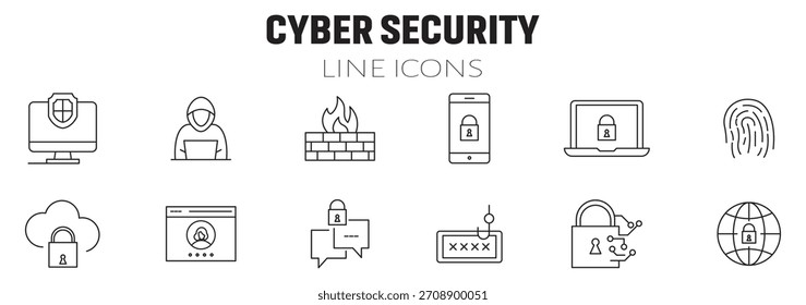 Cyber Protector icon. Monochrome simple Cybercrime icon for templates, web design and infographics
