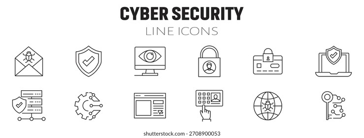 Cyber Protector icon. Monochrome simple Cybercrime icon for templates, web design and infographics