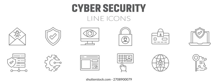 Cyber Protector icon. Monochrome simple Cybercrime icon for templates, web design and infographics
