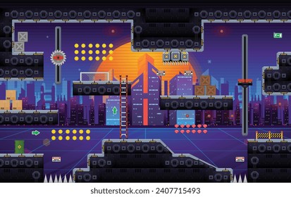 Juego de fichas de videojuegos Cyber Punk 2D