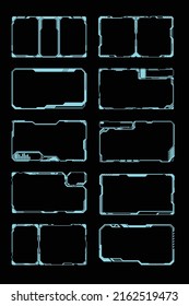 cyber punk frame interface graphic set