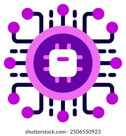 Cyber punk icon illustration Circuit