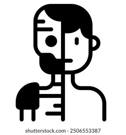 Cyber punk icon illustration Cybernetics