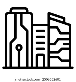 Cyber punk icon illustration Skyline