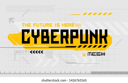 Cyber Punk Modern User Interface Elements. Futuristic Abstract HUD. Good for game UI and  for T-shirt design and merch. Vector Illustration EPS10