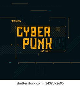 Cyber Punk Modern User Interface Elements. Futuristic Abstract HUD. Good for game UI and  for T-shirt design and merch. Vector Illustration EPS10