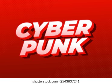 Ciberpunk. Diseño de efectos de texto en Fuentes en negrita con estilo 3D