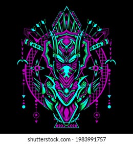 Cyber Queen Vector Illustration can use for gaming logo, e sport logo
