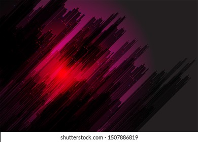 Cyber ​​future, red abstract diagonal glitch, space, radiance of technology. Vector glitch