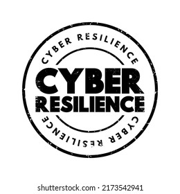 Cyber Resilience - entity's ability to continuously deliver the intended outcome, despite cyber attacks, text stamp concept background