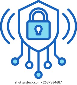 Cyber Resilience Icon Blue Vector Illustration