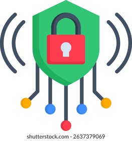 Cyber Resilience Icon Flat Vector Illustration