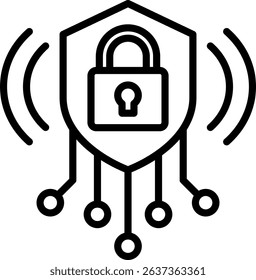 Cyber Resilience Icon Line Vector Illustration
