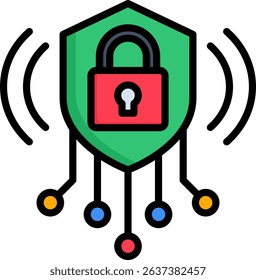 Cyber Resilience Icon Lineal Color Vector Illustration