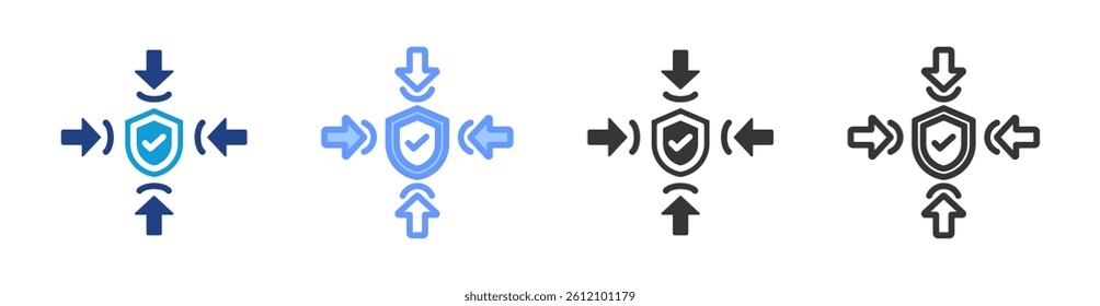 Cyber Resilience icon set multiple style collection