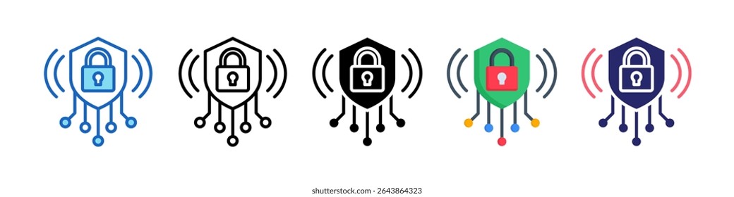 Cyber Resilience Multiple Style Icon Set Collection.