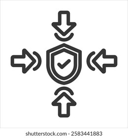 Cyber Resilience Outline Icon Vector Illustration