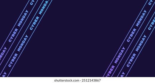 Cyber ​​Monday ribbon on transparent background. Crossed ribbons. Vector for Cyber ​​Monday promotion.