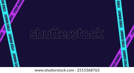 Cyber ​​Monday ribbon on transparent background. Crossed ribbons. Vector for Cyber ​​Monday promotion.
