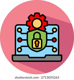 Icono de riesgo cibernético Ilustración vectorial isométrica