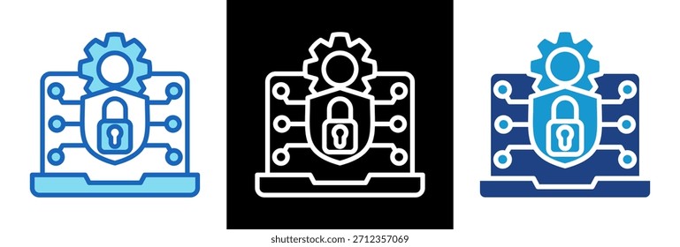 Icono de riesgo cibernético Ilustración vectorial triplestyle