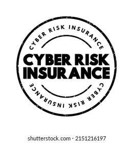 Cyber Risk Insurance Text Stamp, Concept Background