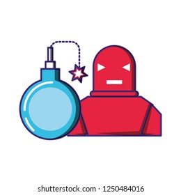 cyber robot with bomb