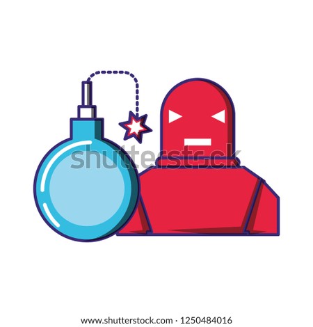cyber robot with bomb