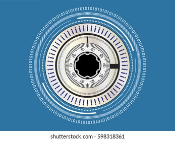 Cyber safety and security lock concept - Vector illustration