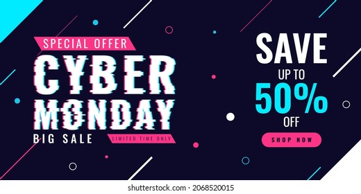 Cyber ​​Monday sale banner template design for advertising poster or business promotion