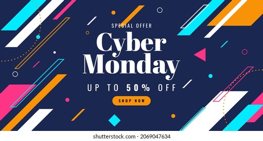 Cyber ​​Monday sale banner template design for advertising poster or business promotion