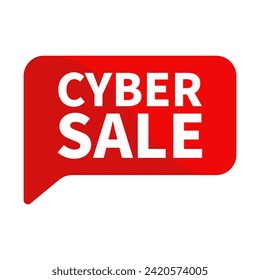 Cyber-Verkaufstext in rotem Rechteck-Form für Verkaufsförderung Business Marketing Social Media-Bekanntgabe
