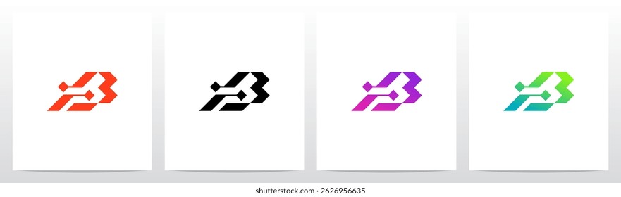 Cyber Science Fiction Modern Initial Logo Design B