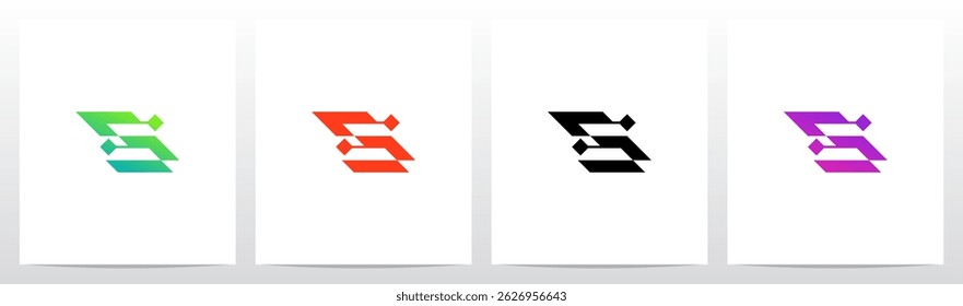 Cyber Science Fiction Design de logotipo inicial moderno S