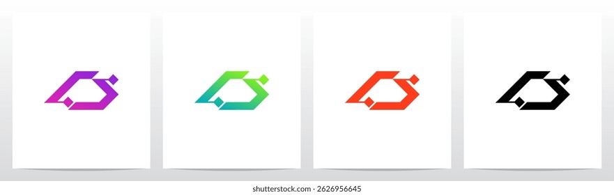 Cyber Science Fiction Modern Initial Logo Design D