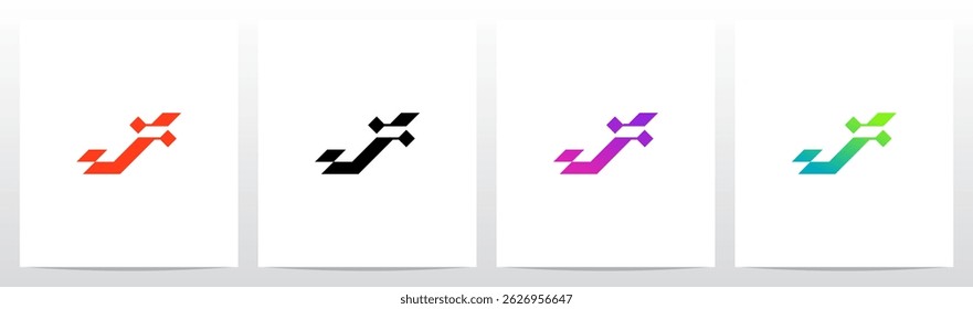 Cyber Science Fiction Modern Initial Logo Design J