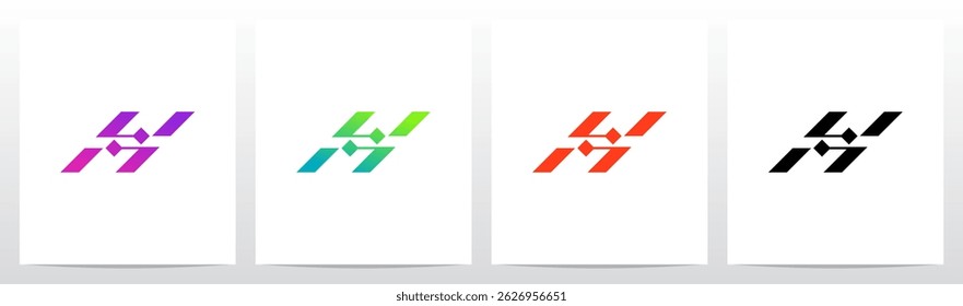Cyber Science Fiction Modern Initial Logo Design H