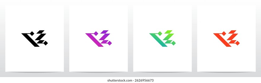 Cyber Science Fiction Modern Initial Logo Design V