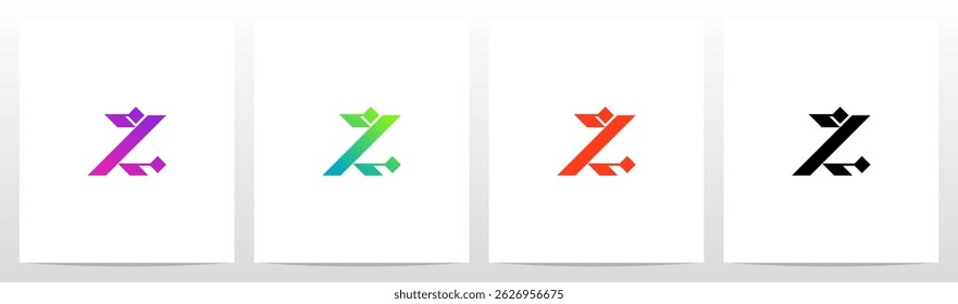 Cyber Science Fiction Modern Initial Logo Design Z