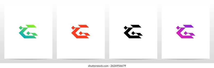 Cyber Science Fiction Modern Initial Logo Design G