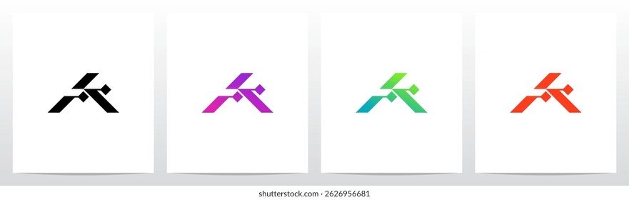 Cyber Science Fiction Modern Initial Logo Design A