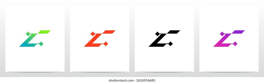 Ficção científica cibernética Moderno logotipo inicial Design C