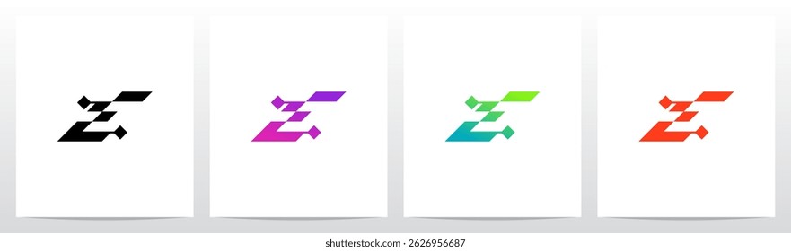Cyber Science Fiction Modern Initial Logo Design E